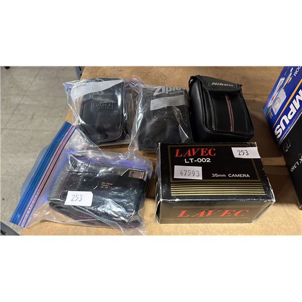 (5) ASSORTED VINTAGE CAMERAS INCLUDING; LAVEC LT-002 35MM CAMERA, YASHICA T2 CAMERA, NIKON ONE