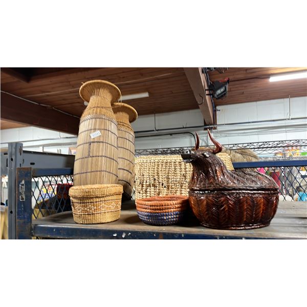 ASSORTED WOVEN BASKETS
