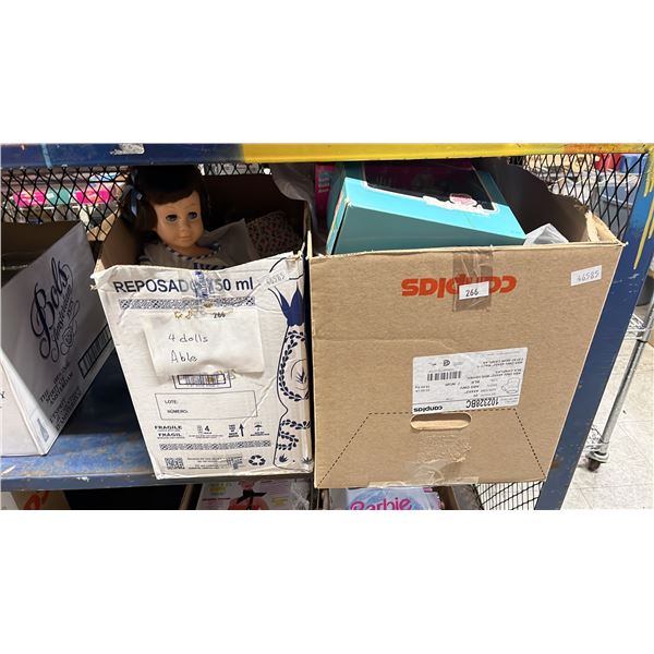 2 BOXES OF ASSORTED DOLLS