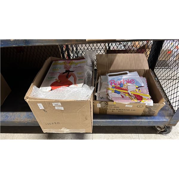 2 BOXES OF ASSORTED BARBIE ACCESSORIES & LITERATURE