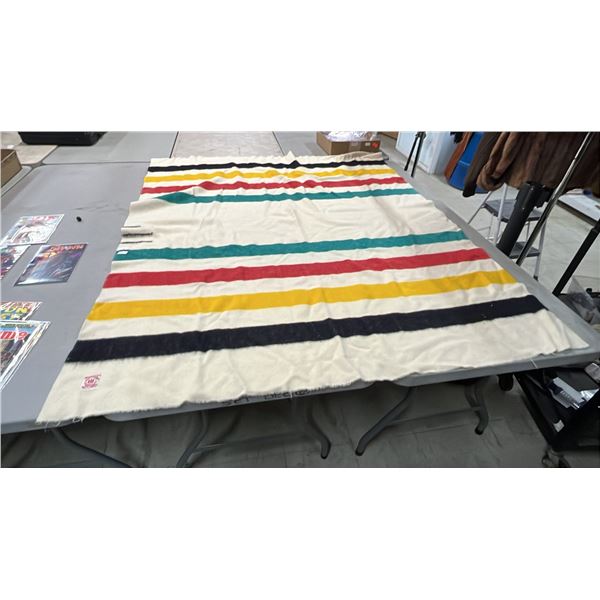 VINTAGE HUDSON'S BAY POINT WOOL BLANKET