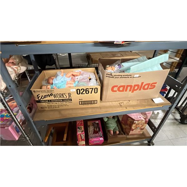 2 BOXES OF ASSORTED DOLLS