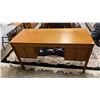 Image 1 : DANISH MODERN 6-DRAWER DESK WITH KEY 53" X 23" X 28.5" (DAMAGE ON TOP)