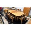 Image 1 : DANISH MODERN DINING TABLE WITH LEAF 77.5" X 38" X 28" & (6) SCANDINAVIA WOODWORKS CO. MADE IN