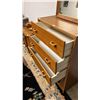 Image 2 : DANISH MODERN 5-DRAWER DRESSER 30" X 16" X 43.5" & DANISH MODERN FRAMED MIRROR 23.5" X 30.5"