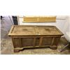 Image 1 : VINTAGE WOOD STORAGE CHEST 58" X 23" X 25.5" (NO KEY)