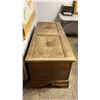 Image 2 : VINTAGE WOOD STORAGE CHEST 58" X 23" X 25.5" (NO KEY)