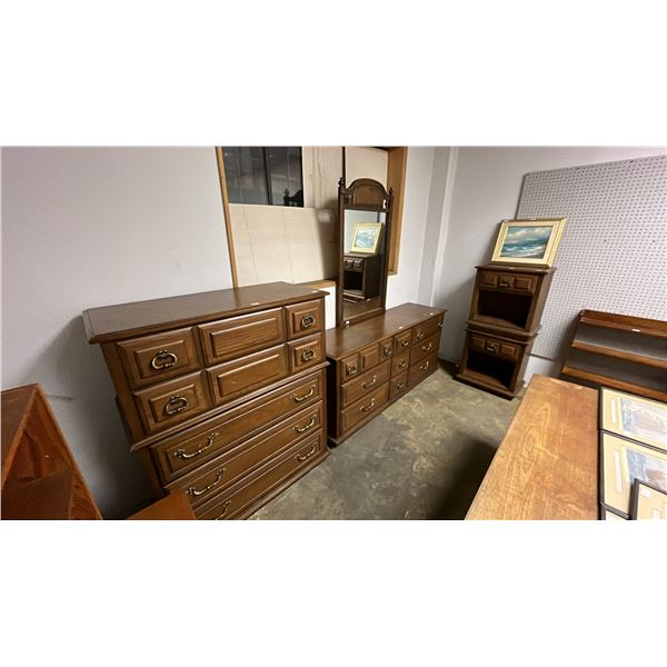 KROEHLER 4-PC BEDROOM SET INCLUDING; 9-DRAWER DRESSER WITH VANITY (66" X 18" X 30"), 5-DRAWER