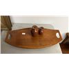 Image 1 : BARIBOCRAFT SERVING PLATTER & (2) CALFORNIA RED WOOD VASES
