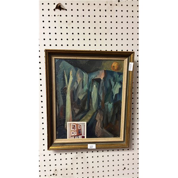 FRAMED ORIGINAL OIL ON BOARD TITLED "THE RAISING OF LAZARUS #18" 14".5" X 17"