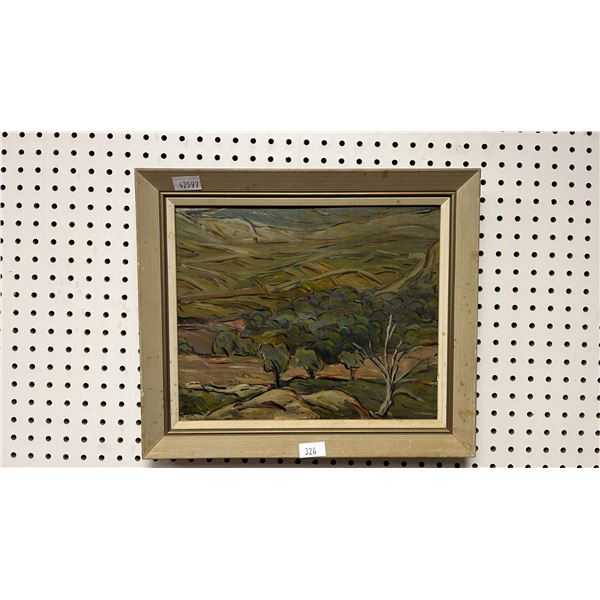 FRAMED ORIGINAL OIL ON CARDBOARD BY J.F.M. 18" X 15"