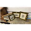 Image 1 : (3) FRAMED WATERCOLOUR BIRD PRINTS & FRAMED MIRROR
