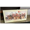 Image 1 : FRAMED PRINT BY DONNA DARTUM TITLED "GERANIUMS" 38" X 20"