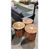 Image 1 : (3) ASSORTED HEAVILY CARVED OCTAGONAL FOLDING SIDE TABLES