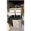 Image 1 : FOLDING TABLE, (2) NIGHT STANDS & 2-DRAWER METAL FILE CABINET