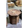 Image 1 : HEAVILY CARVED OCTAGONAL FOLDING SIDE TABLE