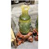 Image 2 : PAIR OF KOU MOTIF VASES WITH LIVE EDGE STYLE STANDS