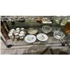 Image 1 : SHELF OF ASSORTED DINNERWARE INCLUDING; GLASS BOWLS, COLLECTIBLE PLATES, MUGS & MORE
