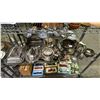 Image 1 : SHELF OF ASSORTED DINNERWARE; MOSTLY SILVER PLATED