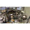 Image 3 : SHELF OF ASSORTED DINNERWARE; MOSTLY SILVER PLATED