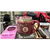 Image 5 : SHELF OF ASSORTED ITEMS INCLUDING; FLATWARE, TEAPOT, MUGS & MORE