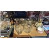 Image 3 : SHELF OF ASSORTED ITEMS INCLUDING; GLASSWARE, OIL LANTERN, HOME DECOR & MORE