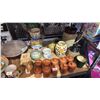 Image 3 : SHELF OF ASSORTED ITEMS INCLUDING; POTTERY SPICE JARS, POTTERY VASE, BOWLS & MORE