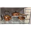 Image 2 : ASSORTED VINTAGE COPPERWARE INCLUDING; TEAPOT, PANS & MORE