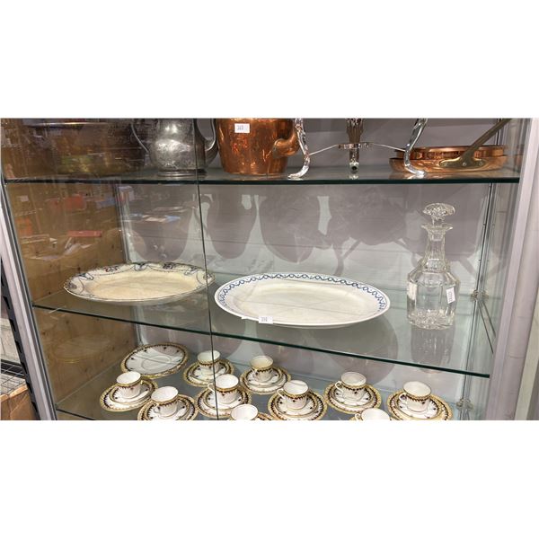 2 LARGE SERVING PLATES & DECANTER