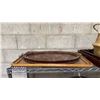 Image 2 : SHELF OF ASSORTED SERVING TRAYS & WOVEN BASKET
