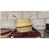 Image 3 : SHELF OF ASSORTED SERVING TRAYS & WOVEN BASKET