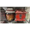 Image 3 : SHELF OF ASSORTED CHINESE KEY BOXES & ROUND CHINESE MOTIF DECOR