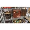 Image 1 : SHELF OF ASSORTED CHINESE ITEMS INCLUDING; JEWELRY BOX, LOCK BOX & TEA CADDY