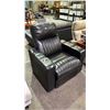 Image 1 : LEATHER THEATER RECLINER WITH CUP HOLDERS (NO POWER CORD, UNKNOWN WORKING CONDITION)