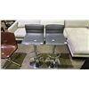 Image 1 : PAIR OF CHROME ADJUSTABLE BAR STOOLS (SEATS DAMAGED)