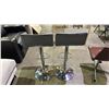 Image 2 : PAIR OF CHROME ADJUSTABLE BAR STOOLS (SEATS DAMAGED)