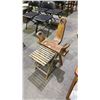 Image 1 : VINTAGE WOOD CHAIR WITH SMALL WOOD TABLE/FOOT REST