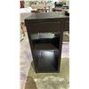Image 3 : WOOD DESK 412" X 19.5 X 29,5" (SOME DAMAGE, MISSING SHELF GRIPS & DOOR HARDWARE)