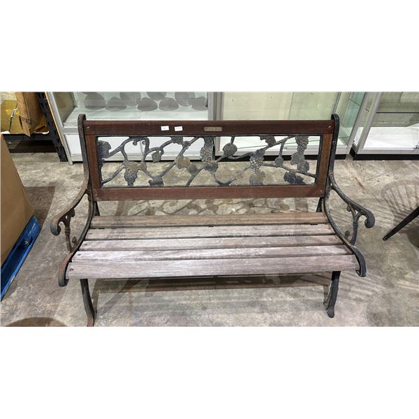 BERKELEY GORGE CAST IRON & WOOD BENCH 50"W