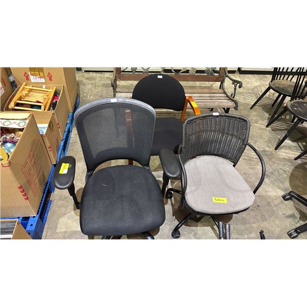 3 ASSORTED OFFICE CHAIRS
