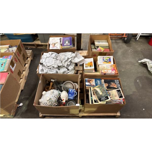 PALLET OF ASSORTED BOOKS & HOME DECOR