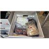 Image 4 : 3 BOXES OF ASSORTED ITEMS INCLUDING; JEWELRY SUPPLIES, RIBBONS, WOODEN BUTTONS & BEADS & MORE