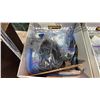 Image 2 : 3 BOXES OF ASSORTED ITEMS INCLUDING; BELTS BRASS FITTINGS, JEWELRY, BEADING SUPPLIES & MORE
