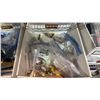 Image 3 : 3 BOXES OF ASSORTED ITEMS INCLUDING; BELTS BRASS FITTINGS, JEWELRY, BEADING SUPPLIES & MORE
