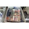 Image 4 : 3 BOXES OF ASSORTED ITEMS INCLUDING; BELTS BRASS FITTINGS, JEWELRY, BEADING SUPPLIES & MORE