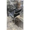 Image 2 : LEATHER & CHROME ROLLING OFFICE CHAIR