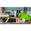 Image 3 : SHELF OF ASSORTED ITEMS INCLUDING; NEATFREAK ORGANIZER, SILICONE MOLDS, WIRELESS TURNTABLE REMOTE