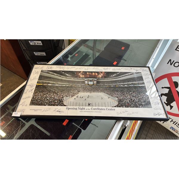 FRAMED PHOTO OF OPENING NIGHT AT THE CORESTATES CENTER 1996