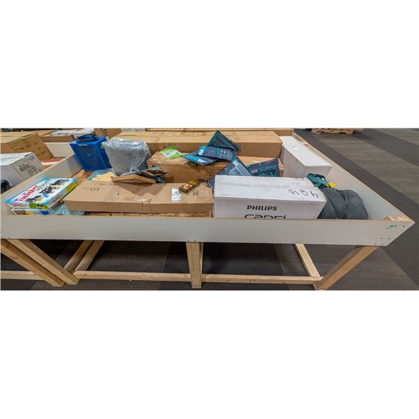 4' X 8' BIN OF ASSORTED LIQUIDATION ITEMS