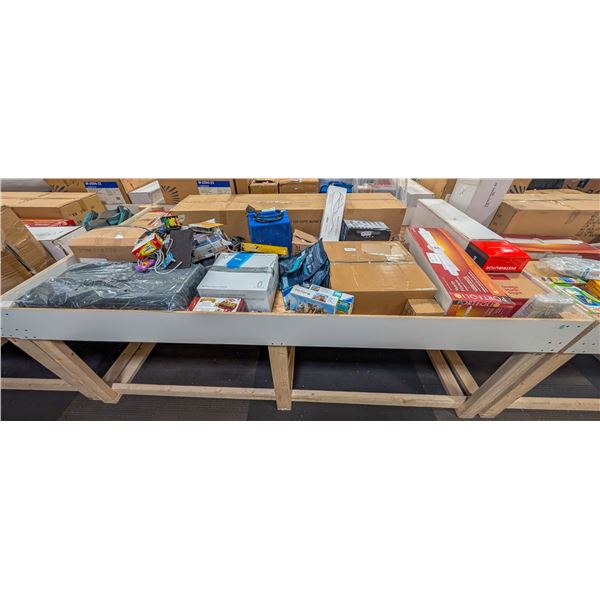 4' X 8' BIN OF ASSORTED LIQUIDATION ITEMS